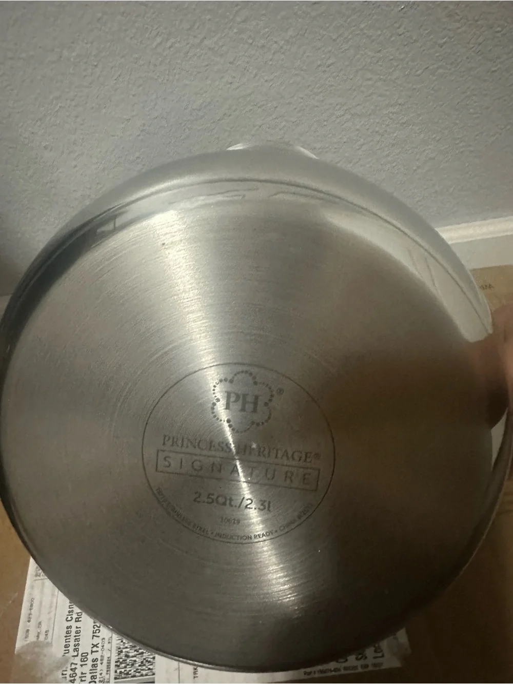 Princess House Stainless Steel Saucepan with Gray Lid